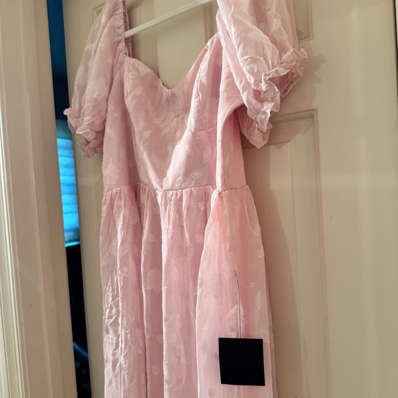 Pink Floral Burnout Bustier Maxi Dress - Picture 2 of 5